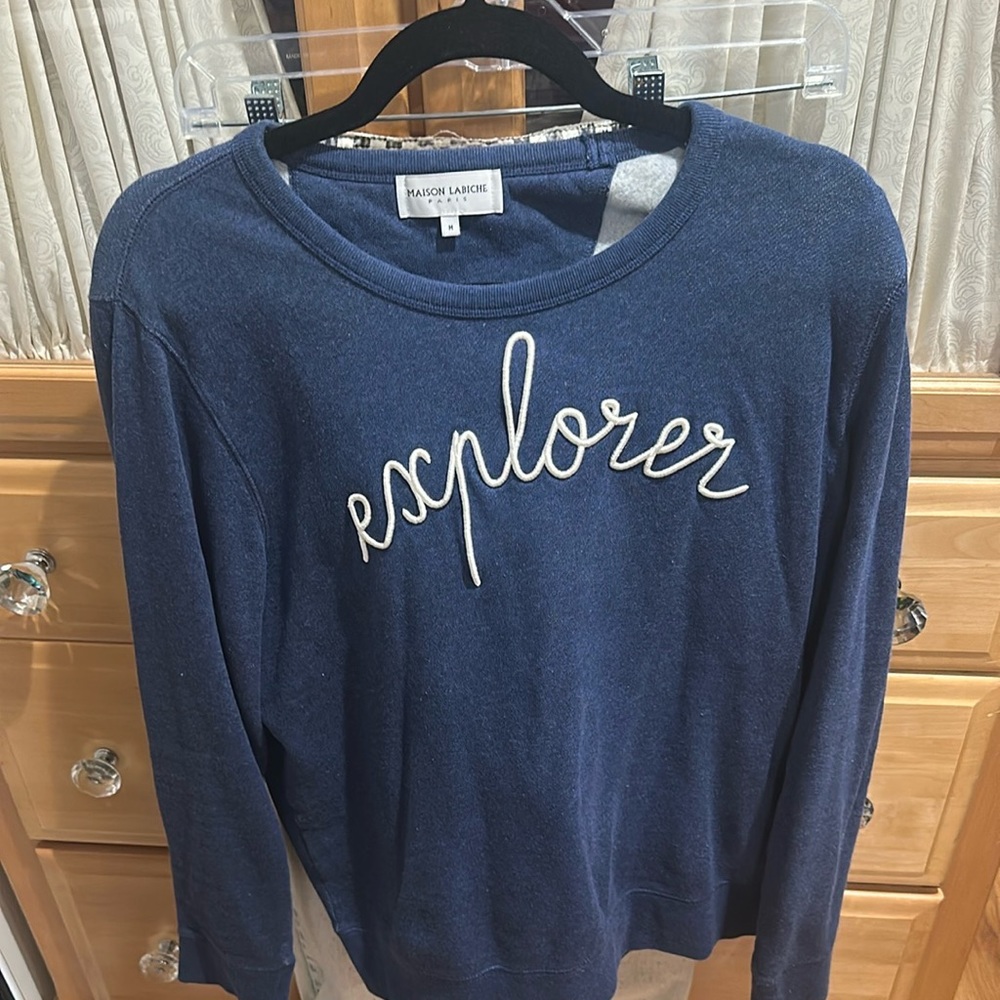 Maison Labiche Paris mens blue crewneck sweater